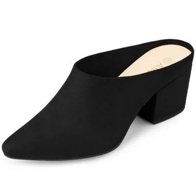 shoes Allegra K Women's Pointed Toe Slip On Block Heel Mules Target $48.79