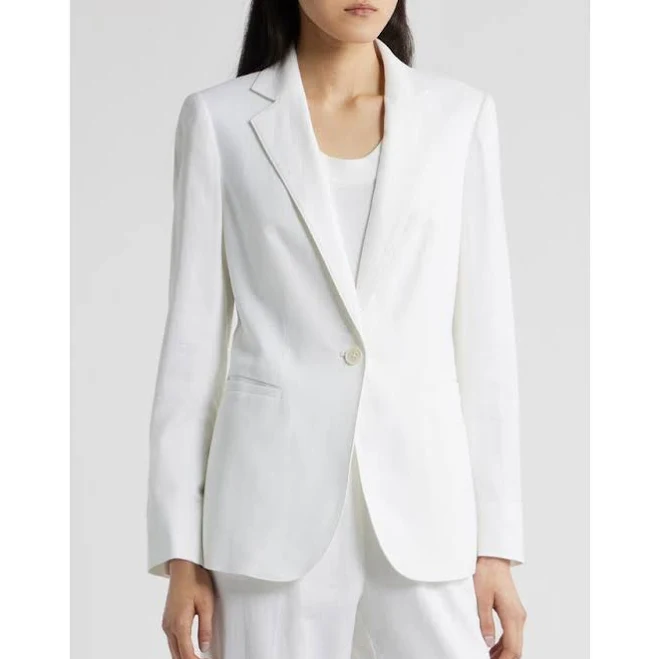 outerwear Anne Klein Women's Linen-Blend One-Button Blazer Nordstrom $159