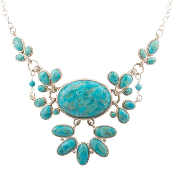 accessory Barse Women's Sterling Silver Turquoise Statement Necklace Barse Jewelry $383.6