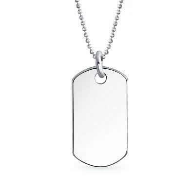 accessory Bling Jewelry 925 Sterling Silver Classic Dog Tag Pendant Necklace Target $71.99