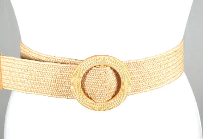 accessory Boho Woven Belt with Round Buckle Etsy - Seller $44.99