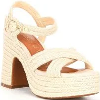 shoes Chelsea & Violet Brianna Woven Jute Cross Band Platform Sandals Dillard's $29.99