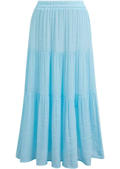 skirt Crinkle Gathered Tiered Midi Skirt Chicwish $29.9