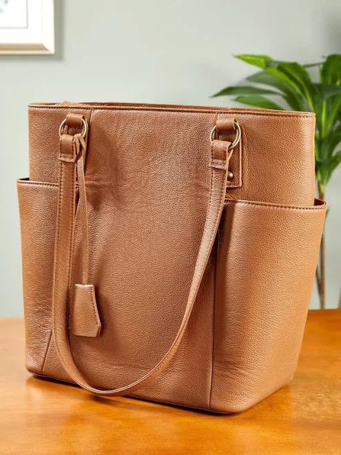 bag Ella Simone Weston Leather Tote The Vermont Country Store $129.95
