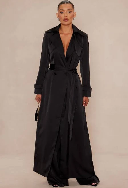 silk outfits Fashion Nova 2 Piece Set Long Sleeve Satin Wide Leg Pant Set Size Fashion Nova $83.99