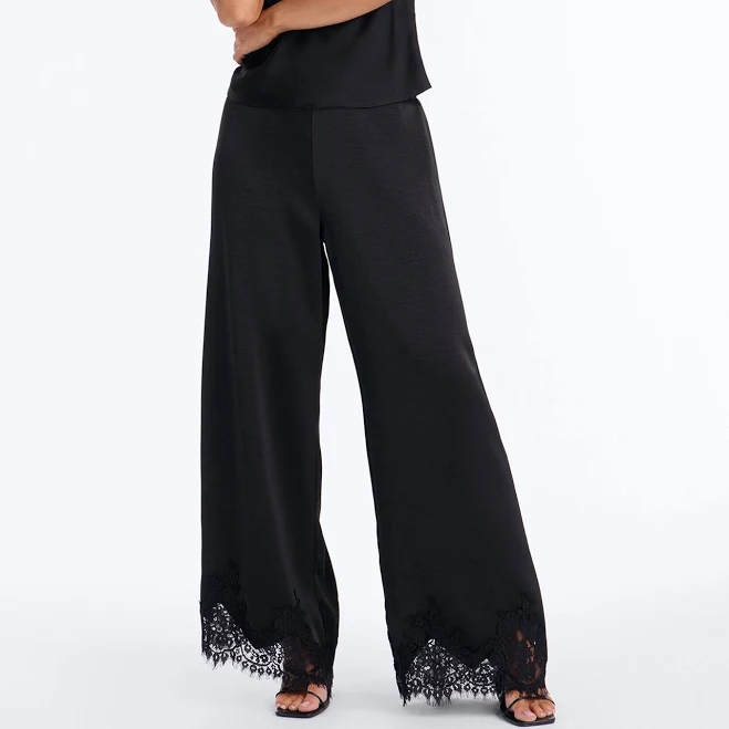matching set Fashion Nova Women's Sweet Sensation Lace Trim Satin Pants Fashion Nova $18.99