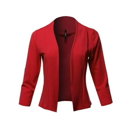 lace outfits Fashionoutfit Women's Casual Collarless Blazer With An Open Front Walmart - FashionOutfit $26.99