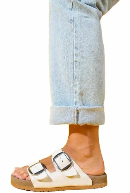 shoes Forever & Always Shoes Ovesta Soft Footbed Leather Slide Sandal in White Leather at Nordstrom, Size 7.5 Nordstrom $99.99