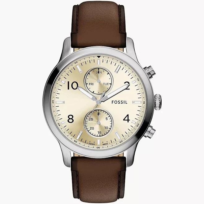 accessory Fossil Men's Bennett Multifunction Leather Watch Fossil $90