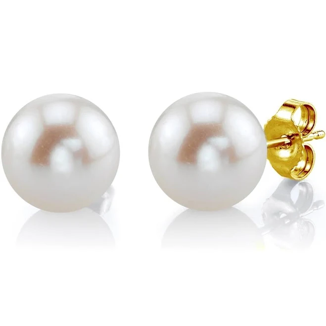 accessory Freshwater Round Pearl Stud Earrings The Pearl Source $280