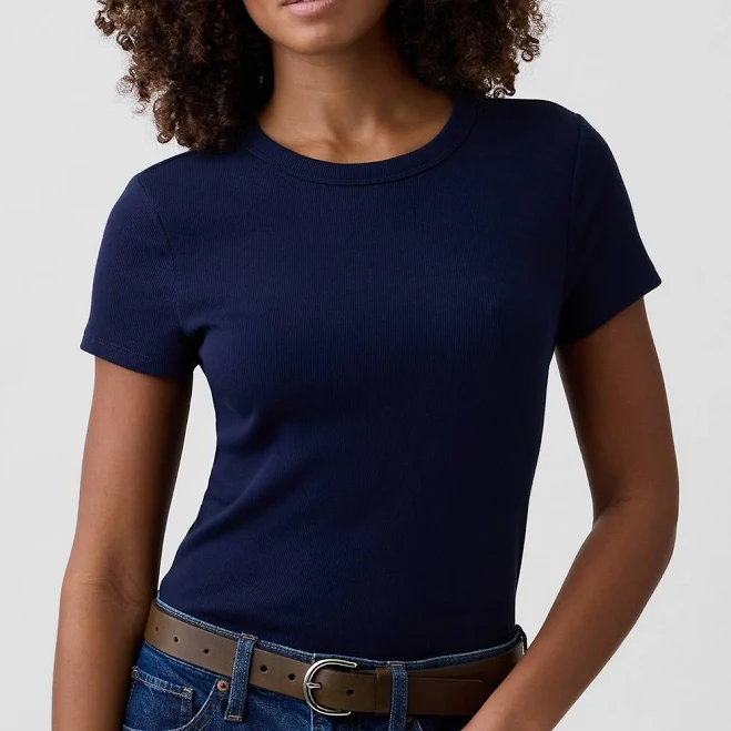 top Gap Factory Women's Essential Ribbed Crewneck T-Shirt Gap Factory $12.49