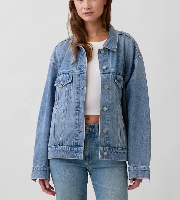 layer Gap Women's Oversized Icon Denim Jacket Gap $79