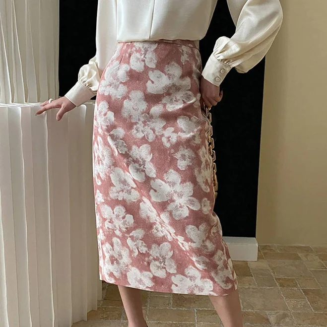 skirt Graceful Floral Pencil Midi Skirt Chicwish $43.9