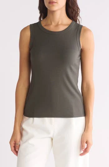 top Halogen Women's Fitted Ribbed Tank Top Nordstrom Rack $9.97