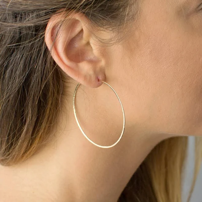 accessory Hammered Sterling Silver Hoops LEILA $48