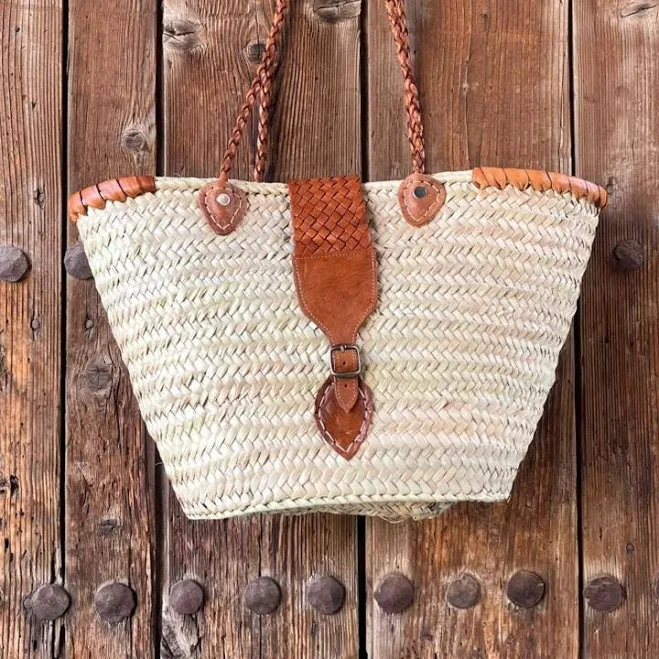 bag Handmade Woven Straw Leather Tote Etsy - Seller $73.46