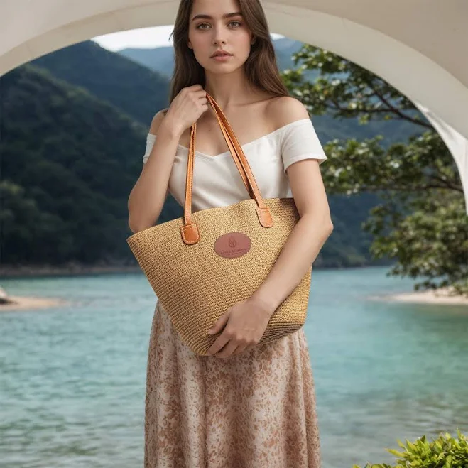 bag Handwoven Straw Tote Bag with Leather Straps Etsy - Seller $60