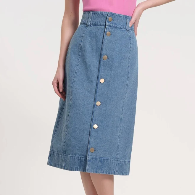 maxi skirt Isaac Mizrahi New York Women's Button-Front Denim Maxi Skirt Macy's $93.8