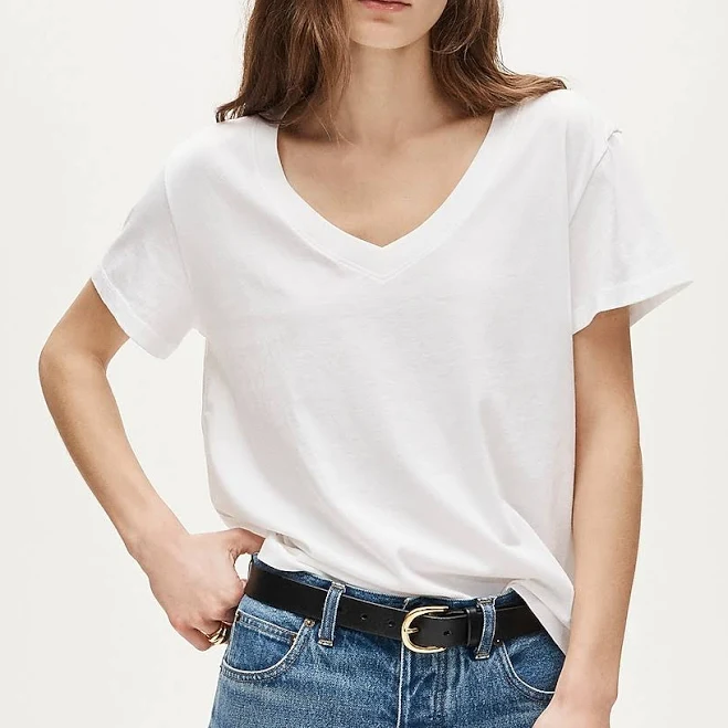 top J.Crew Women's New Vintage Jersey Relaxed V-Neck T-Shirt J.Crew $24.5