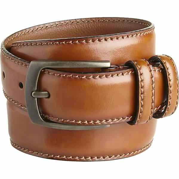 accessory Joseph Abboud Men’s Leather Belt in Cognac Brown – Solid Dress and Casual Belt with Brass-Gold Buckle, Size 36 Waist Men's Wearhouse $59.99