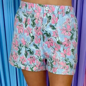 shorts Main Moment Floral Denim Shorts Frou Frou Frocks Online $46