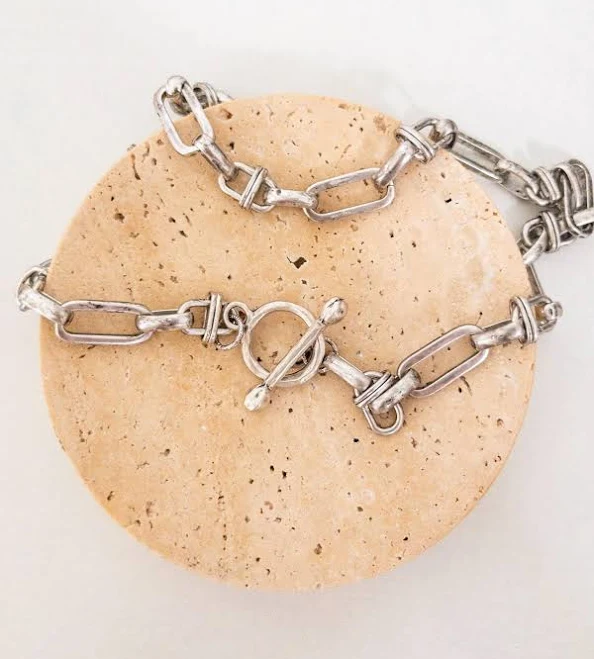 accessory Minimalist Chunky Silver Chain Necklace Etsy - Seller $74