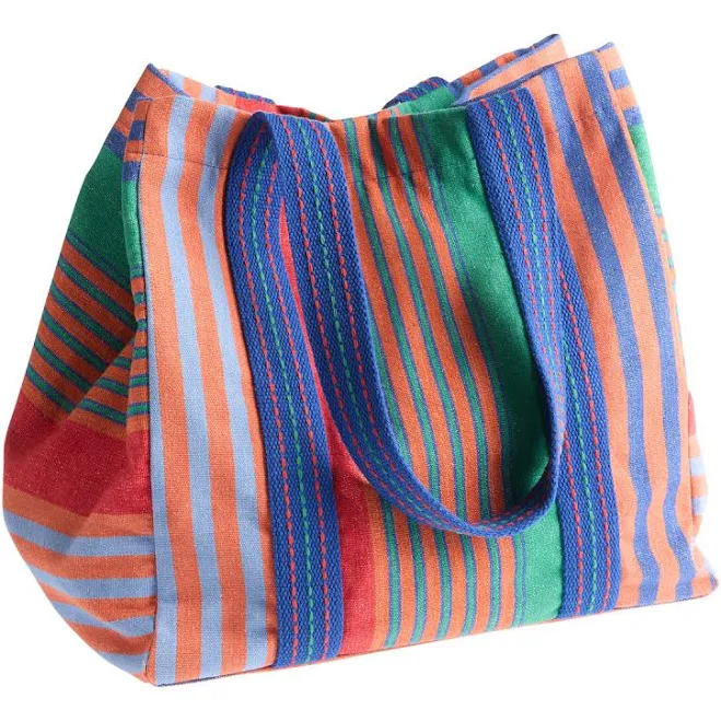 bag Oaxaca Bright Multicolor Canvas Stripe Tote Bag World Market $34.99