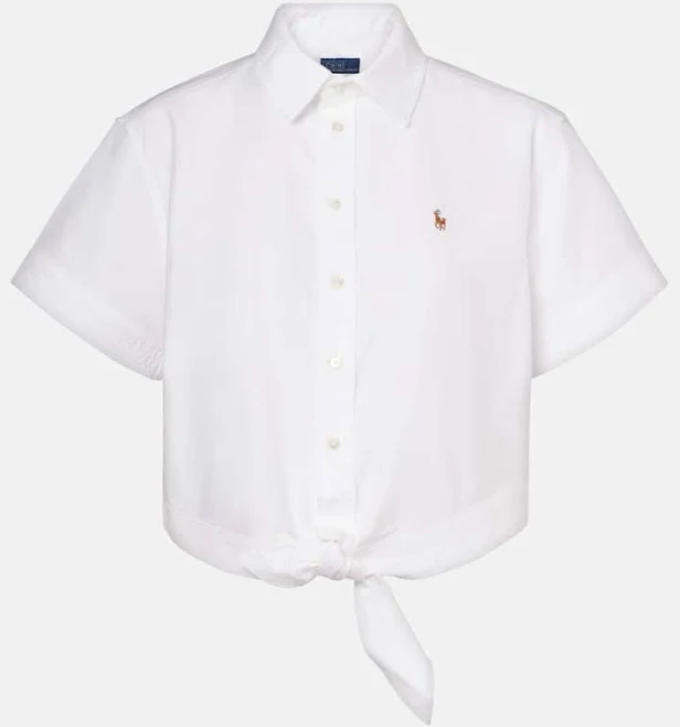 shirt Polo Ralph Lauren Tie Front Oxford Short Sleeve Button-Up Shirt Mytheresa $150