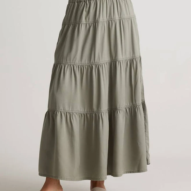 skirt Quince Women's Vintage Wash Tencel Flowy Maxi Skirt with Pockets Quince $59.9