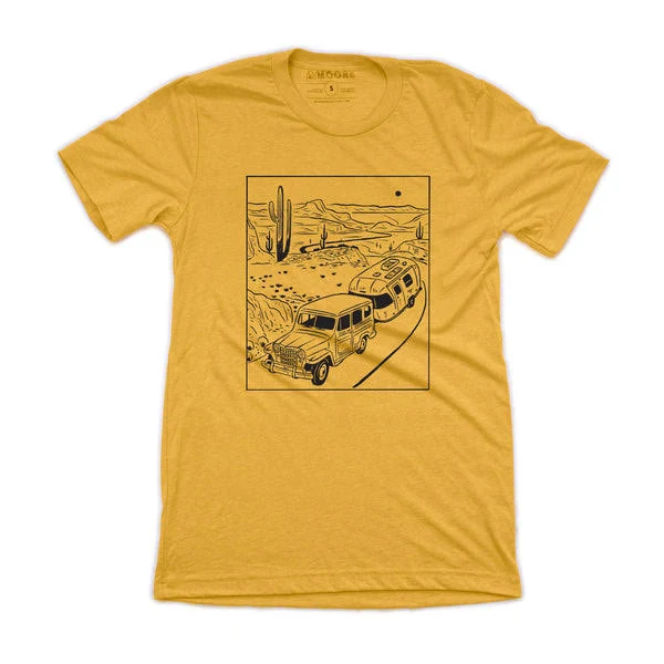top Retro Desert Trip Tee-Mustard Moore $32
