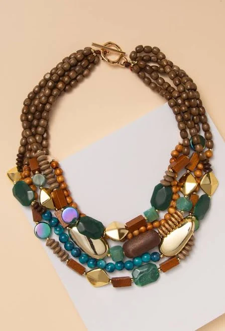 accessory Rosie Multi-Layer Beaded Necklace Sophia Collection $20.95