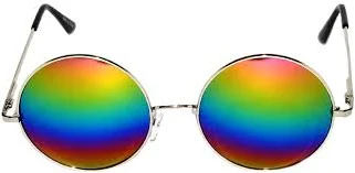 accessory ROUND SUNGLASSES RAINBOW MIRROR LENS 56mm METAL FRAME ONE PAIR OVERSIZE eBay $7.95