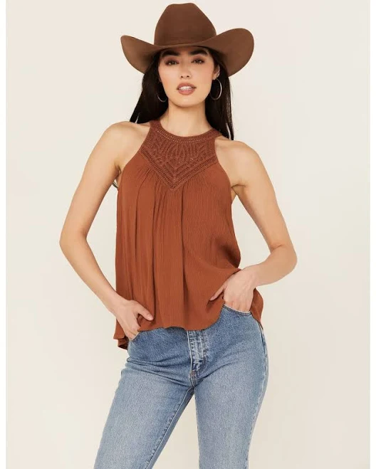 top Shyanne Women's Crochet Halter Tank Top Boot Barn $30.97