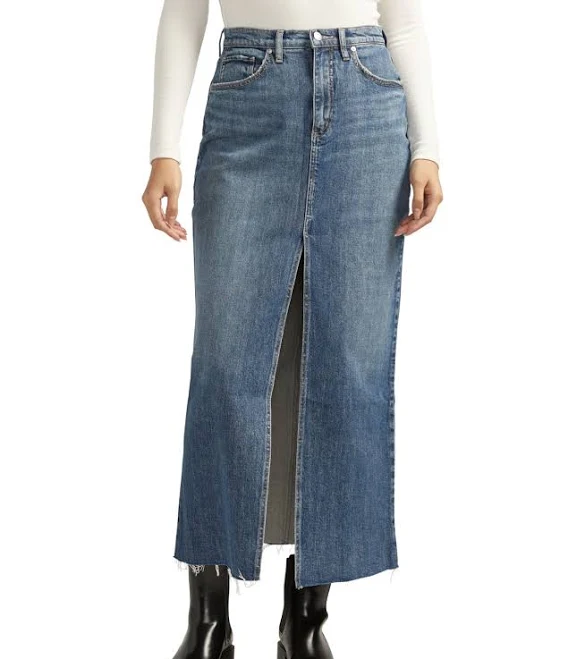 skirt Silver Jeans Co Women's. Front-Slit Maxi Jean Skirt Macy's $68