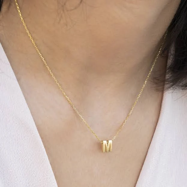 accessory Sterling Silver Bold Initial Necklace Etsy - Silveristic $26.25