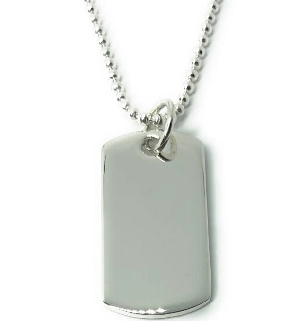 accessory Sterling Silver Dog Tag Pendant Necklace Etsy - SKSilverJewellery $56.77