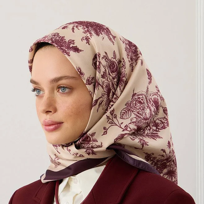 accessory Twill Silk Square Scarf kadriyebasturk $15.99