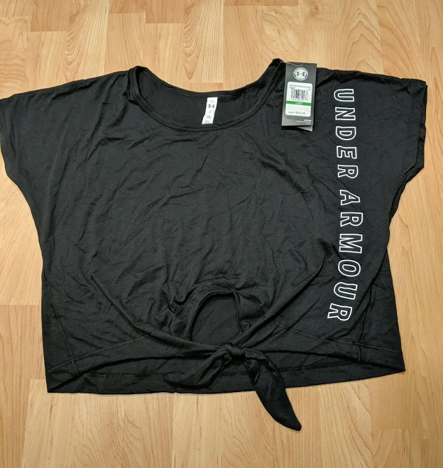 shirt Under Armour Tie-Front Cropped Top - Black S eBay - valuemaverick $25