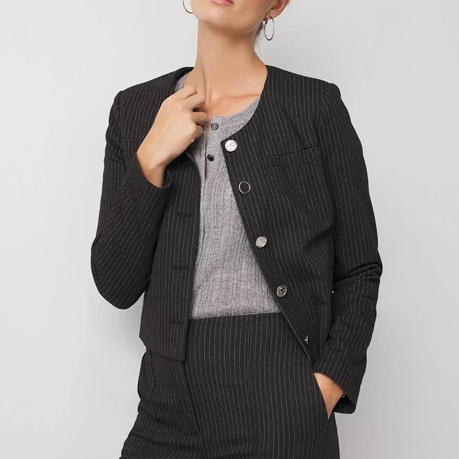 lace outfits White House Black Market Women's Collarless Button Front Jacket White House Black Market $97.99