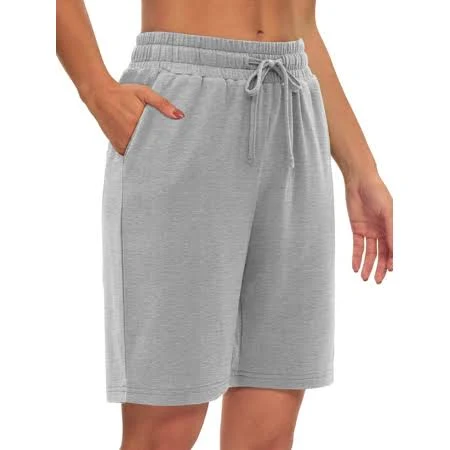 shorts Women's High-Waisted Loose Cotton Sweat Shorts with Pockets Walmart - Rosvigor $13.99