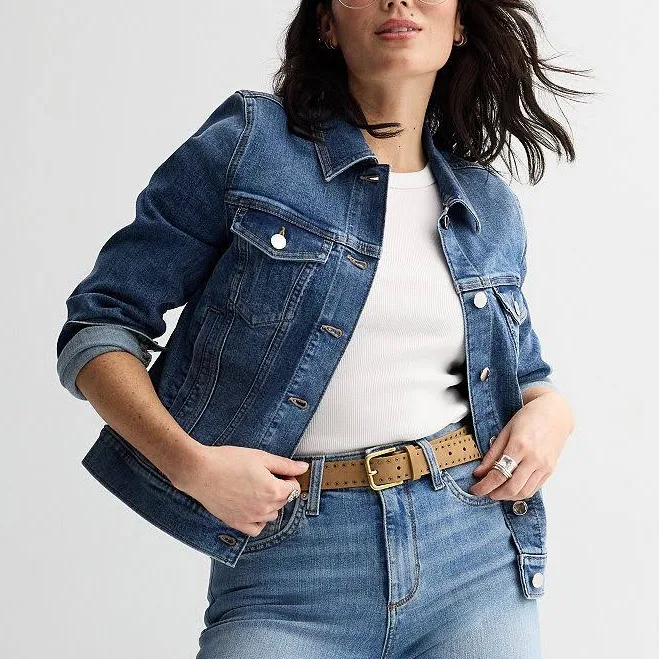 outerwear Women's Sonoma Goods For Life Denim Jacket, Size: XS, Medium Wash Kohl's $29.99