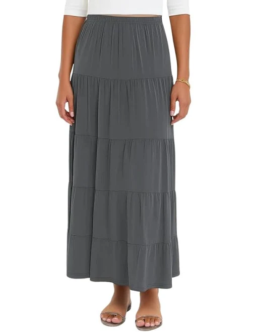 skirt Women's Tiered Boho Midi Skirt Baby'O Clothing Online $29.99