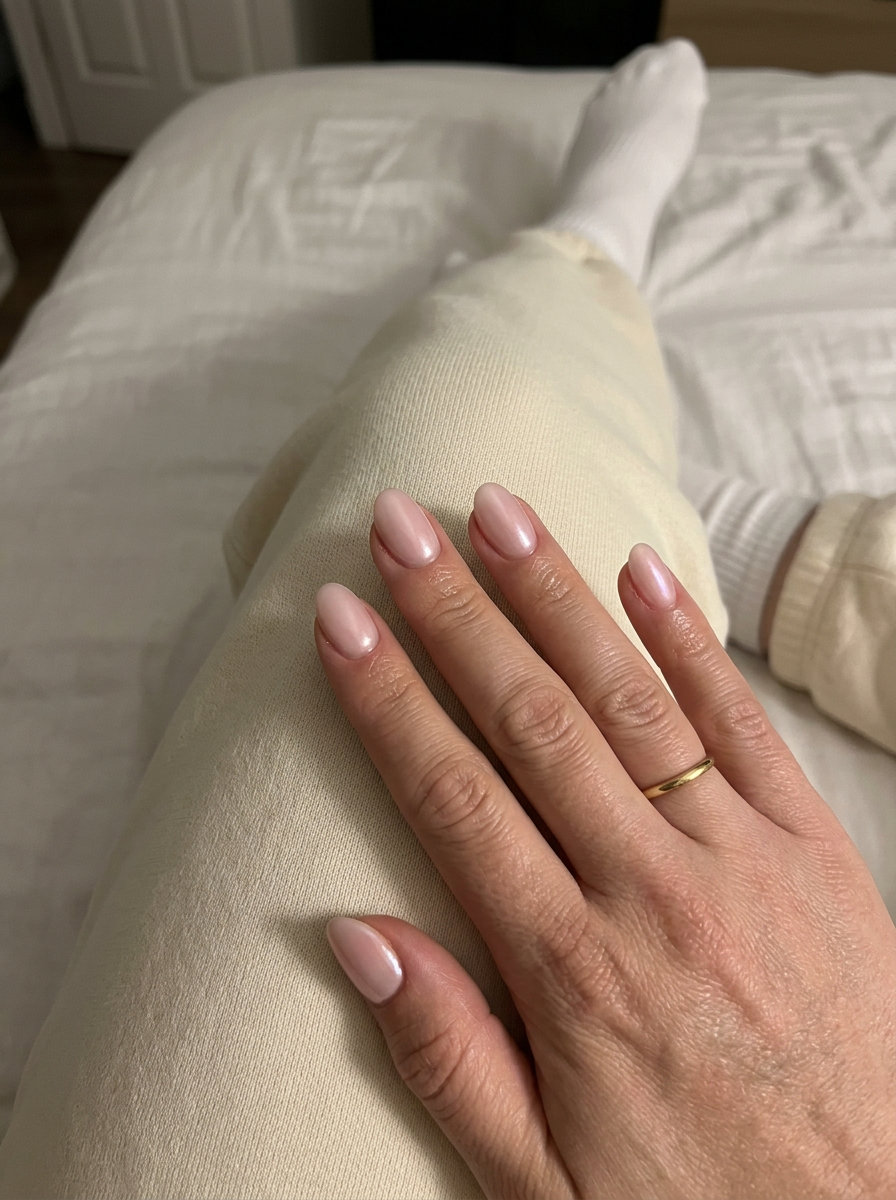 Milky Pink Glazed Donut Nails 2026 Clean Girl Milky Pink Glazed Donut nails for daily, casual, or work. Solid summer nails 2026.