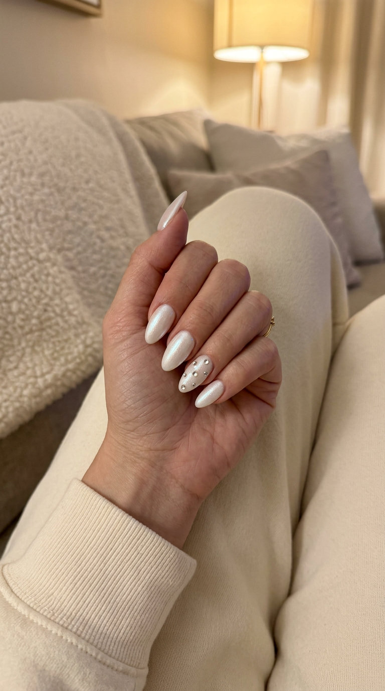 Summer Dip Nails 2026: Crystal Sparkle Glaze Summer dip nails 2026: Glamorous crystal shimmer sparkle glaze with rhinestones for weddings & vacations.