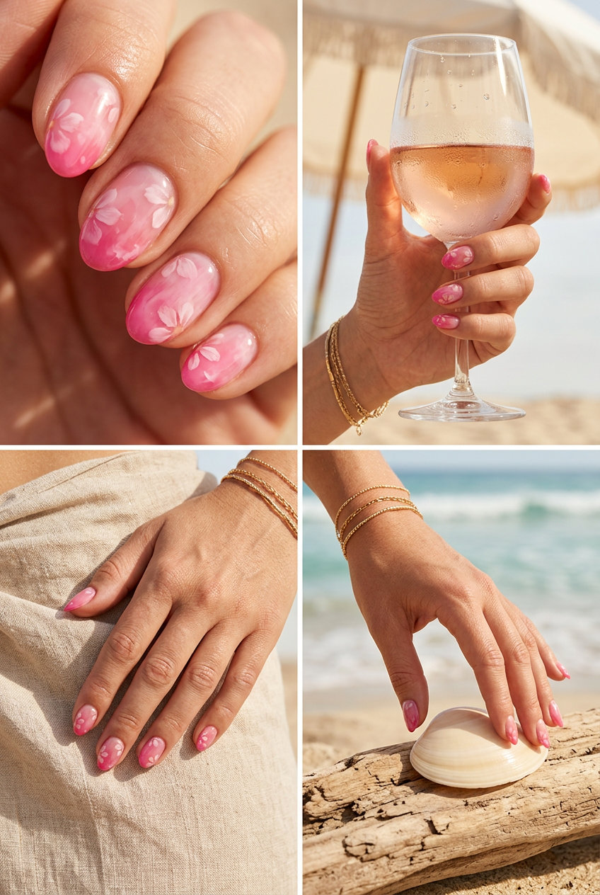 Sweet Berry Milk Bath Dip Nails 2026 Sweet Berry Milk Bath summer dip nails 2026: sheer hot pink with pearlescent inclusions for daily wear or bridal showers.