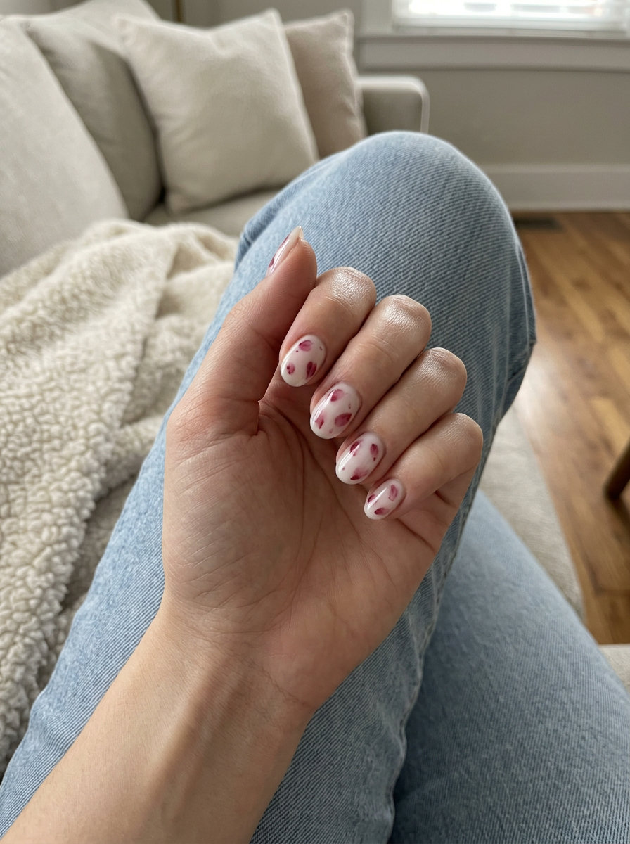 Ethereal berry bloom milk bath nails for summer red nails 2026 romantic outfits.