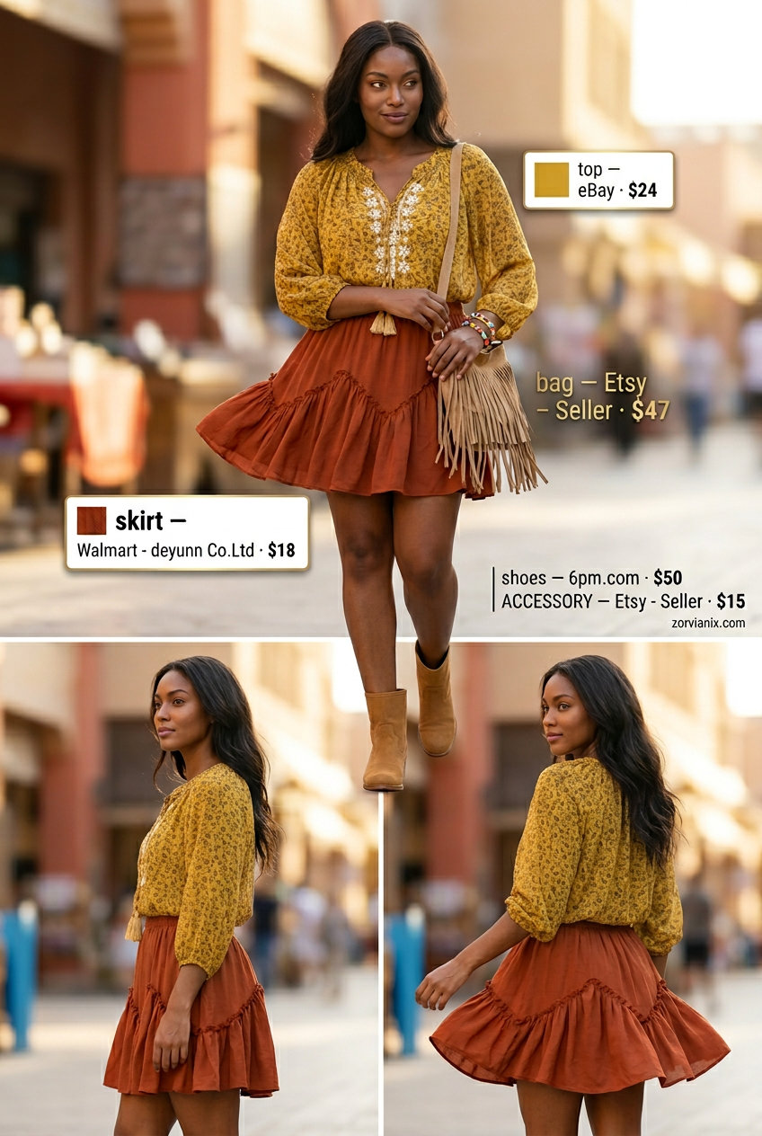 Playful coral tiered mini skirt outfit for women 2026, vibrant for summer festivals and casual parties.