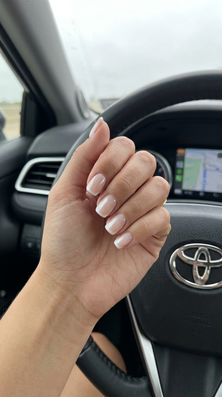 Nude Pearlescent French Nails 2026 | Sophisticated Classic Nude pearlescent subtle French nails for trending summer nails 2026, ideal for weddings and professional settings.