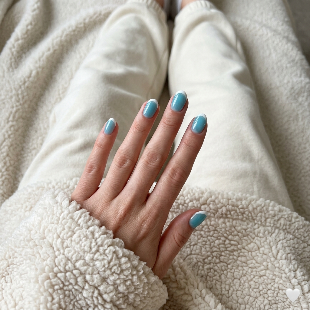 Oceanic Jelly Micro French Nails 2026 | Refreshing Style Oceanic jelly micro French nails for trending summer nails 2026, ideal for vacations and casual wear.