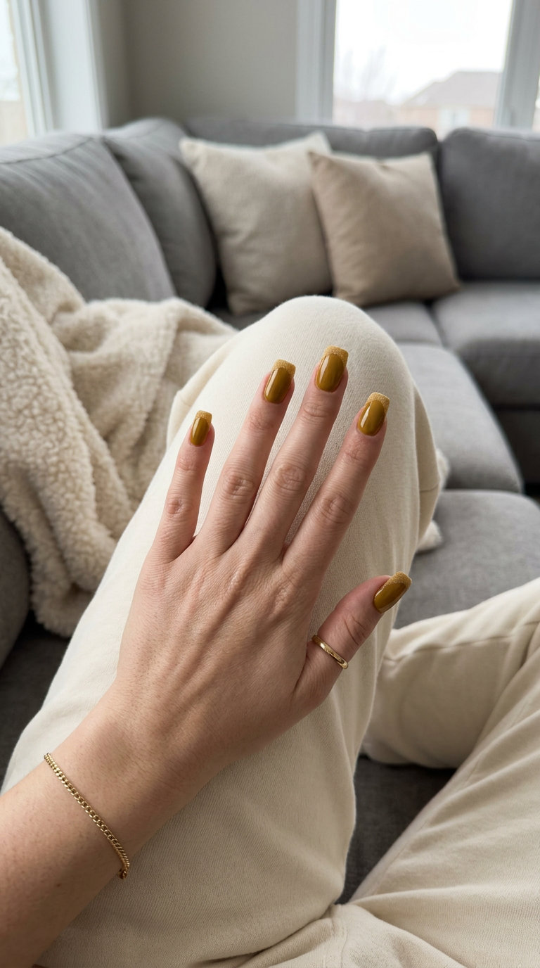 Mustard Yellow Summer Nails 2026: Textured French Artisanal mustard yellow summer nails 2026 with textured French tips for a sophisticated, earthy look.